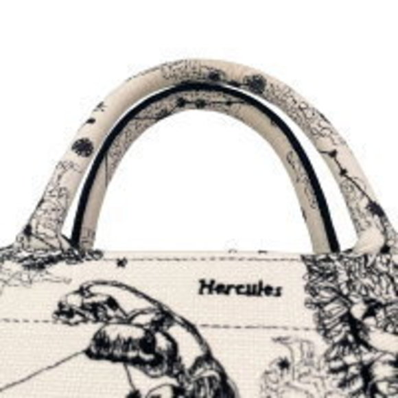 Christian Dior Book Tote Toile de Jouy Zodiac Small Handbag White Black KJ - Picture 10 of 11